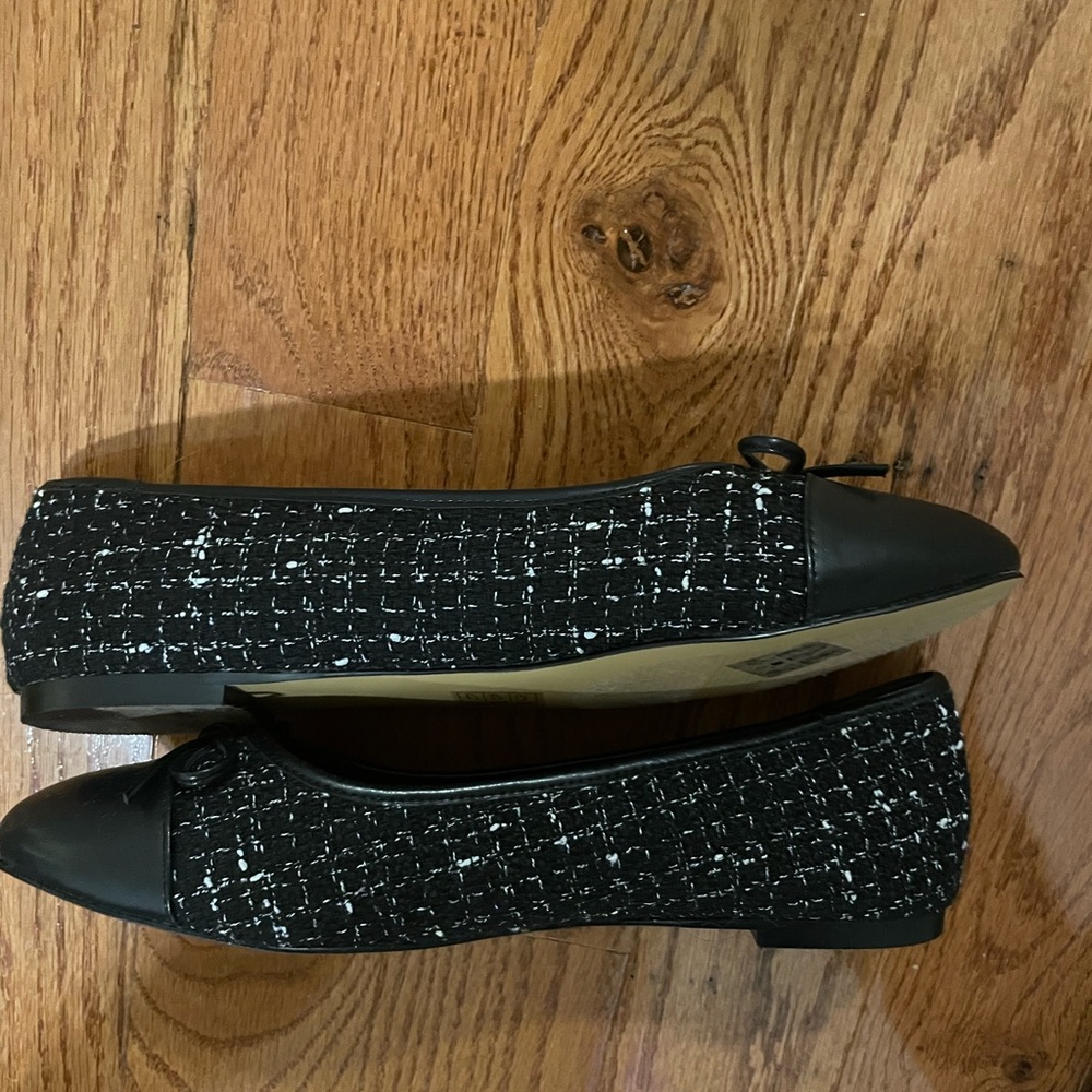 J. Crew Factory tweed ballet flats, size 9.5, NWOT